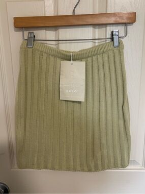 SABO Skirt Ribbed Knit Mini Skirt XS Sage Green Australian Boutique summer skirt